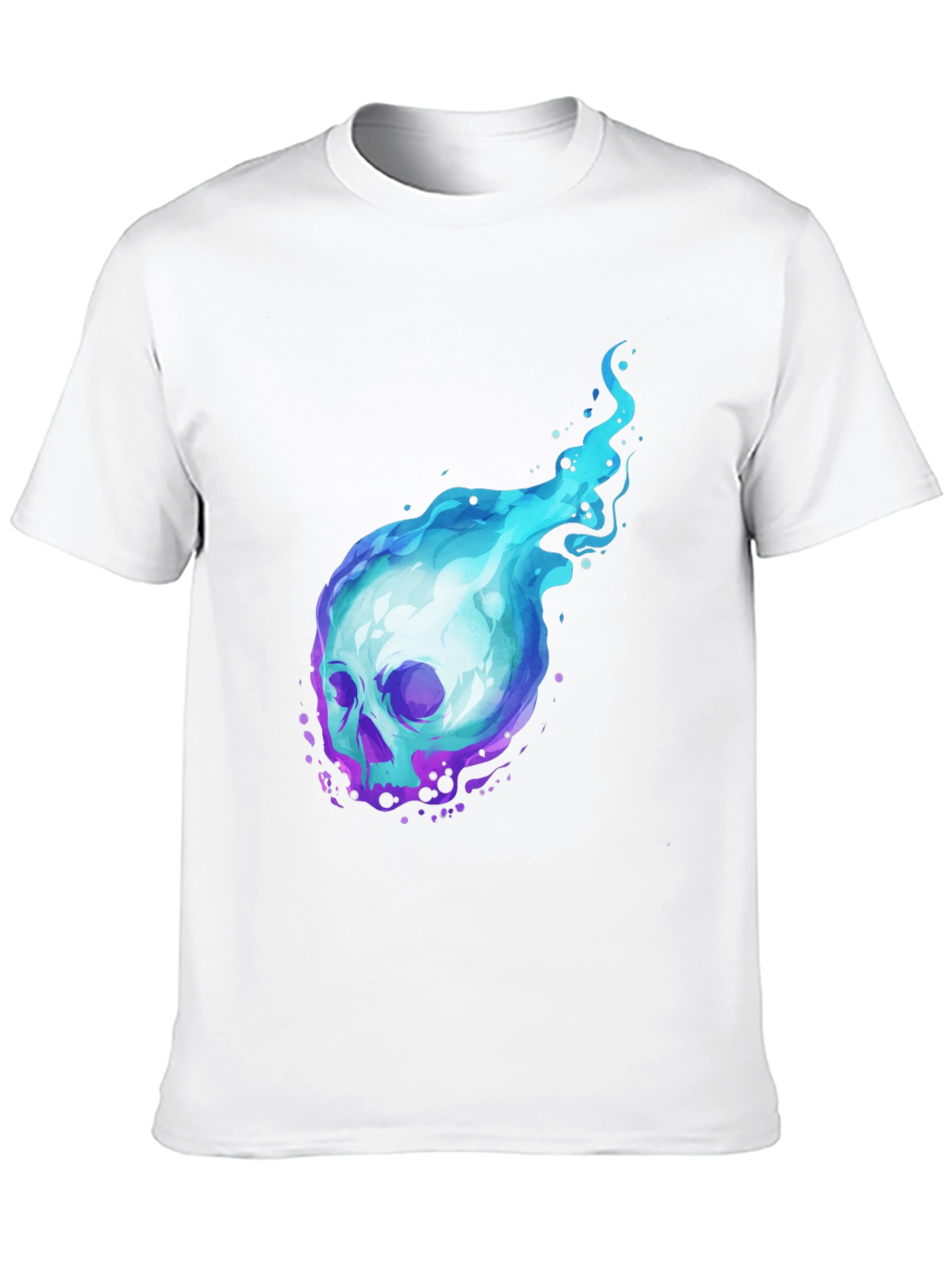 Camiseta Negra con Calavera en Llamas