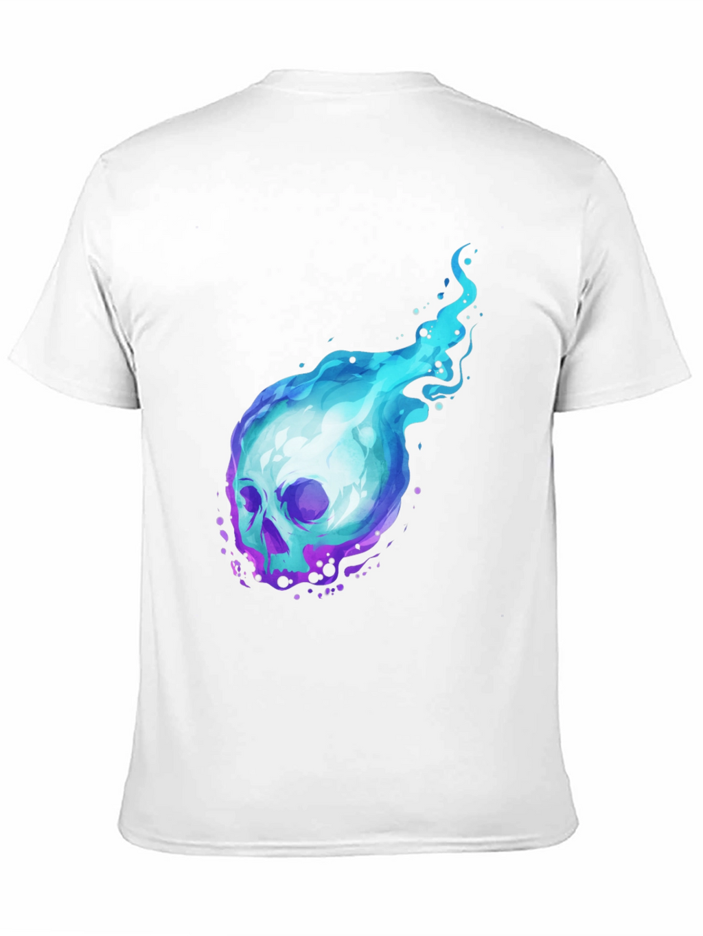 Camiseta Negra con Calavera en Llamas