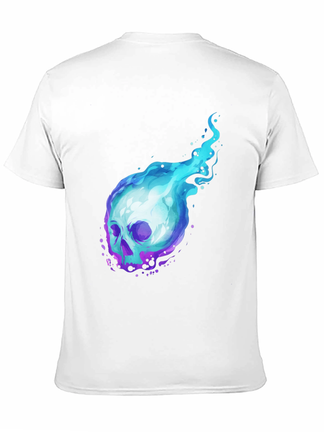 Camiseta Negra con Calavera en Llamas