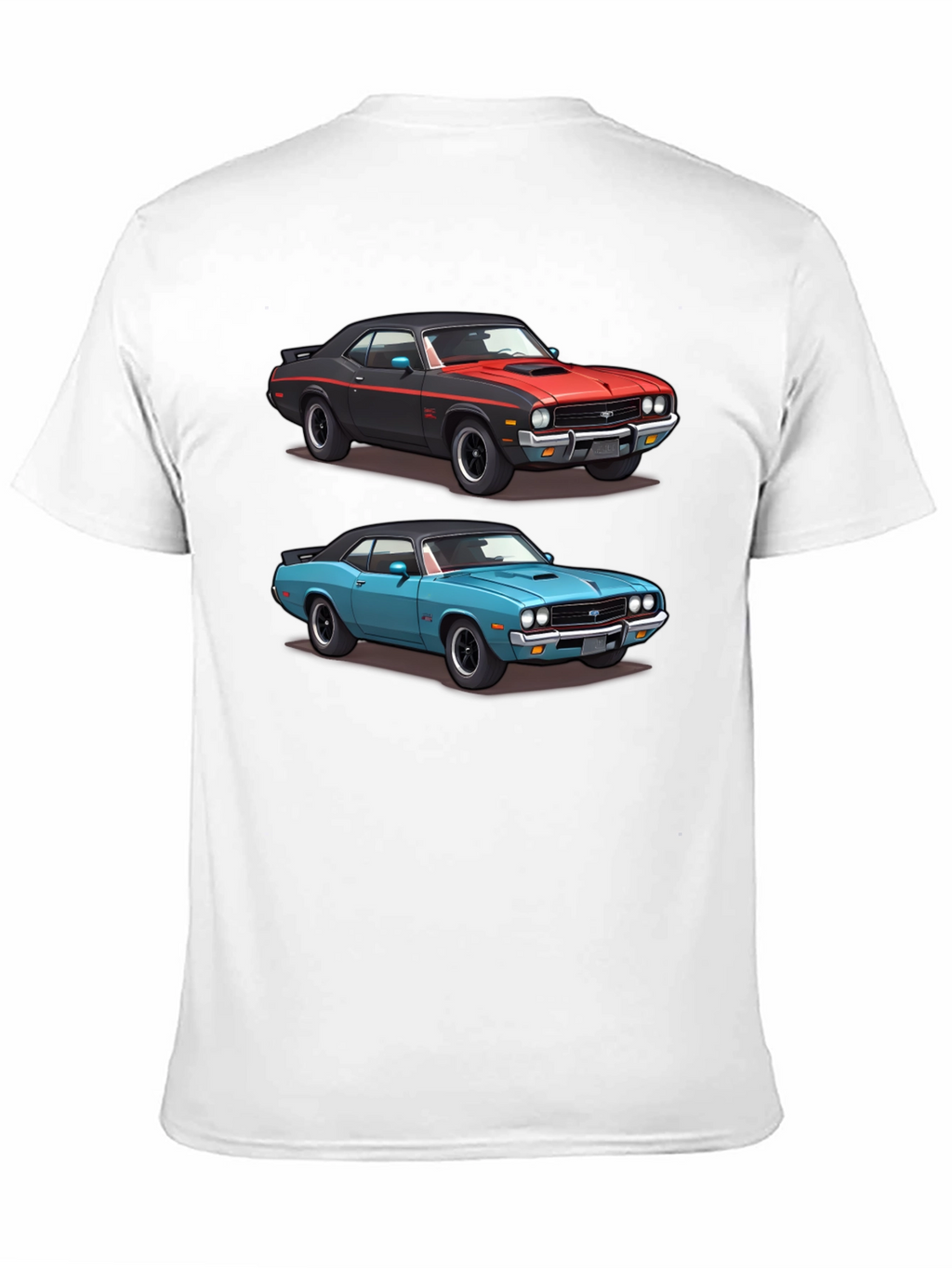 Camiseta Negra con Diseño de Coches Clásicos