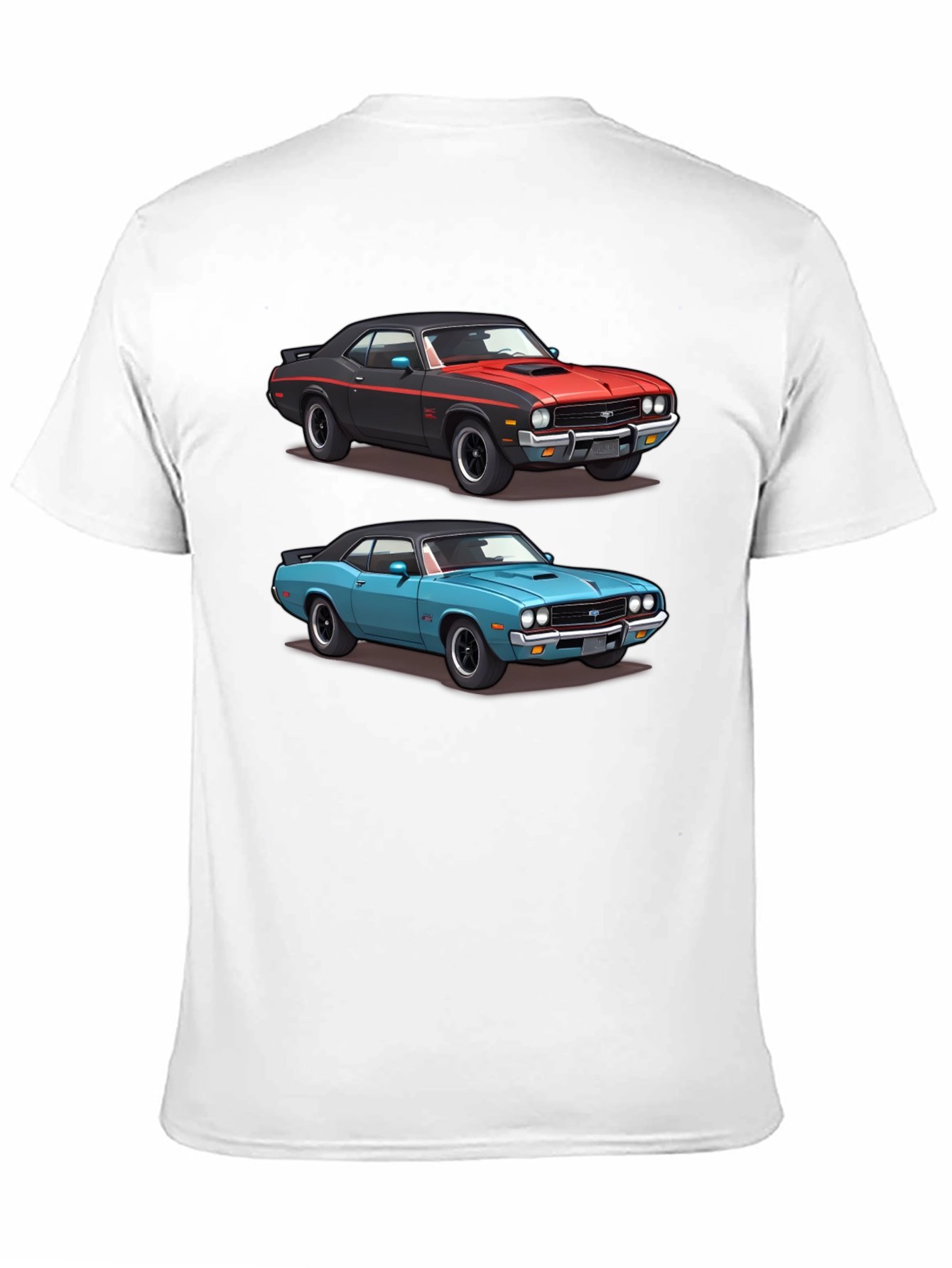 Camiseta Negra con Diseño de Coches Clásicos