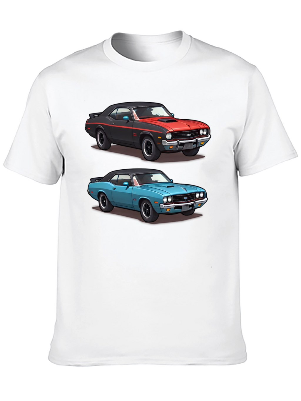 Camiseta Negra con Diseño de Coches Clásicos