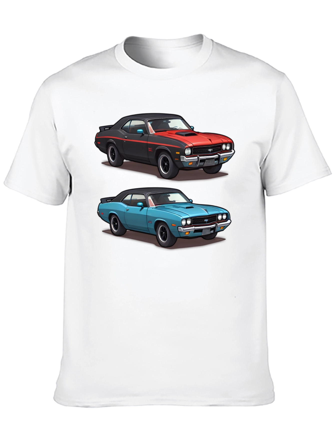 Camiseta Negra con Diseño de Coches Clásicos