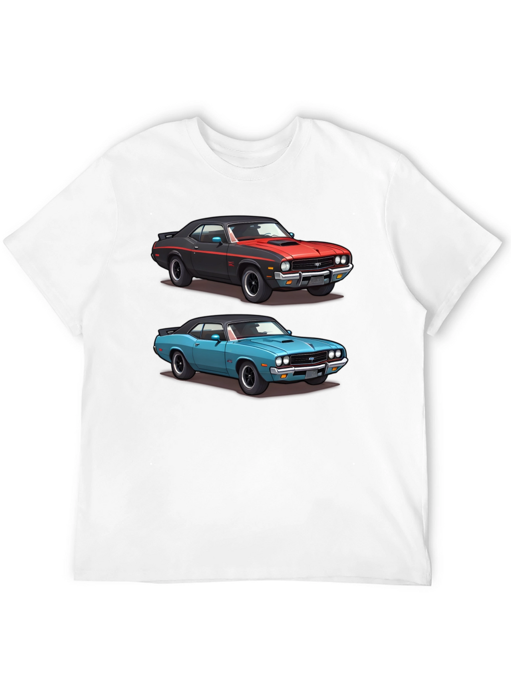 Camiseta Negra con Diseño de Coches Clásicos