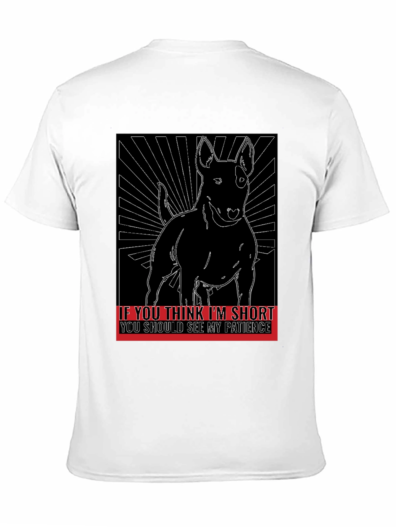 Camiseta Negra con Diseño de Bull Terrier y Frase
