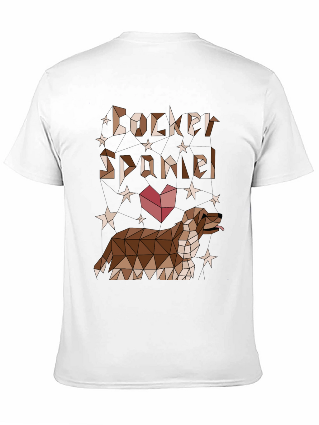 Camiseta Negra Cocker Spaniel Diseño Geométrico