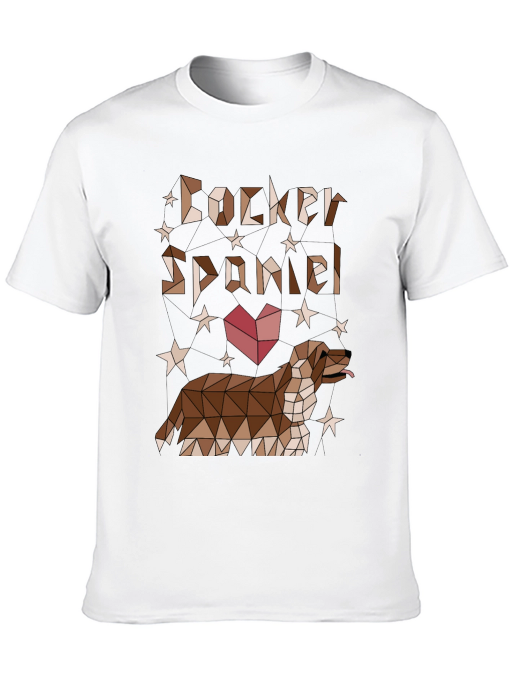Camiseta Negra Cocker Spaniel Diseño Geométrico
