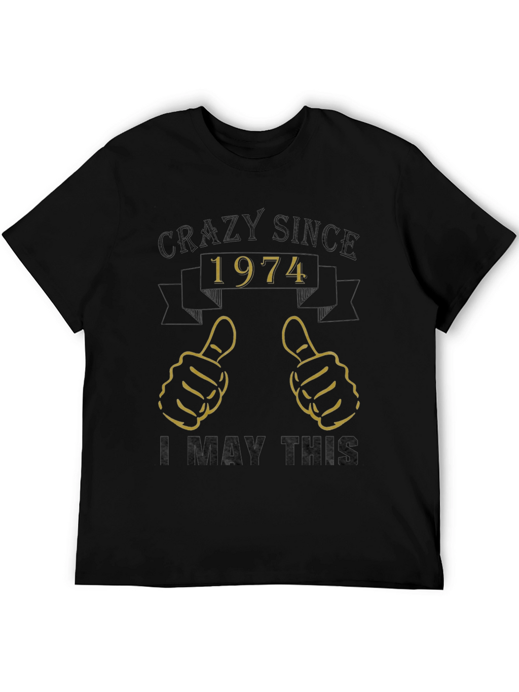 Camiseta Crazy Since 1974 - Diseño Retro