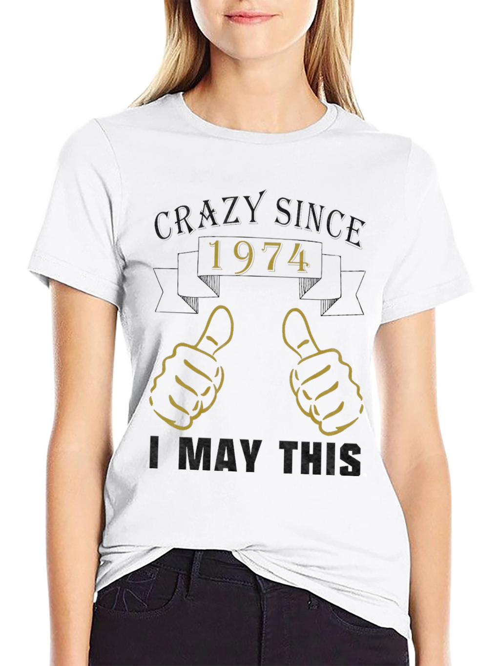 Camiseta Crazy Since 1974 - Diseño Retro