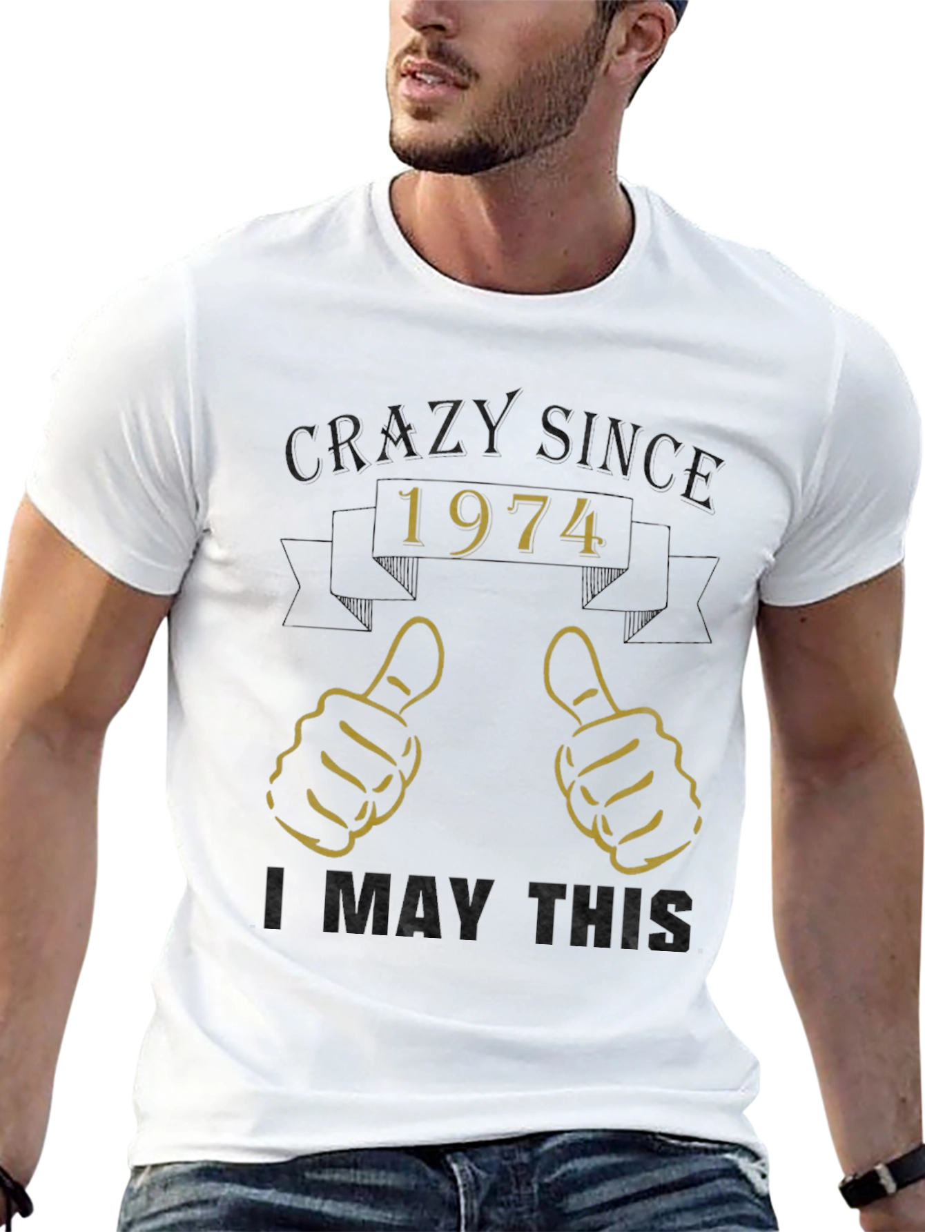 Camiseta Crazy Since 1974 - Diseño Retro