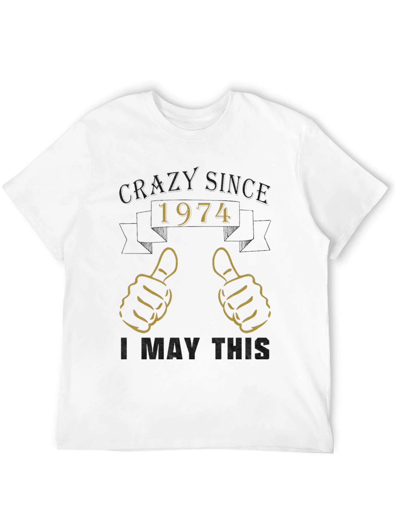Camiseta Crazy Since 1974 - Diseño Retro