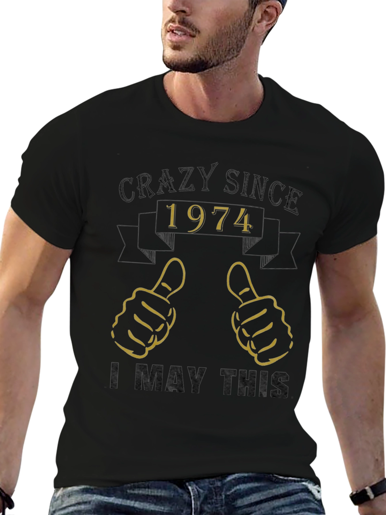 Camiseta Crazy Since 1974 - Diseño Retro