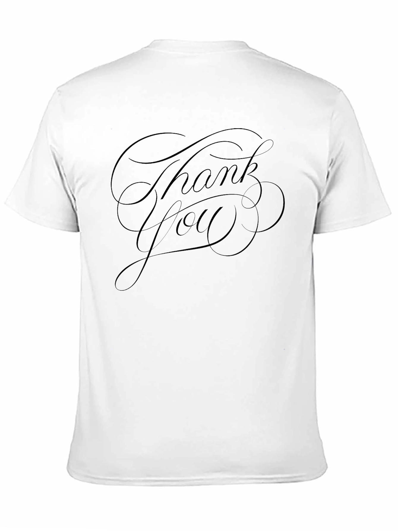 Camiseta Negra con Diseño Caligráfico Thank You