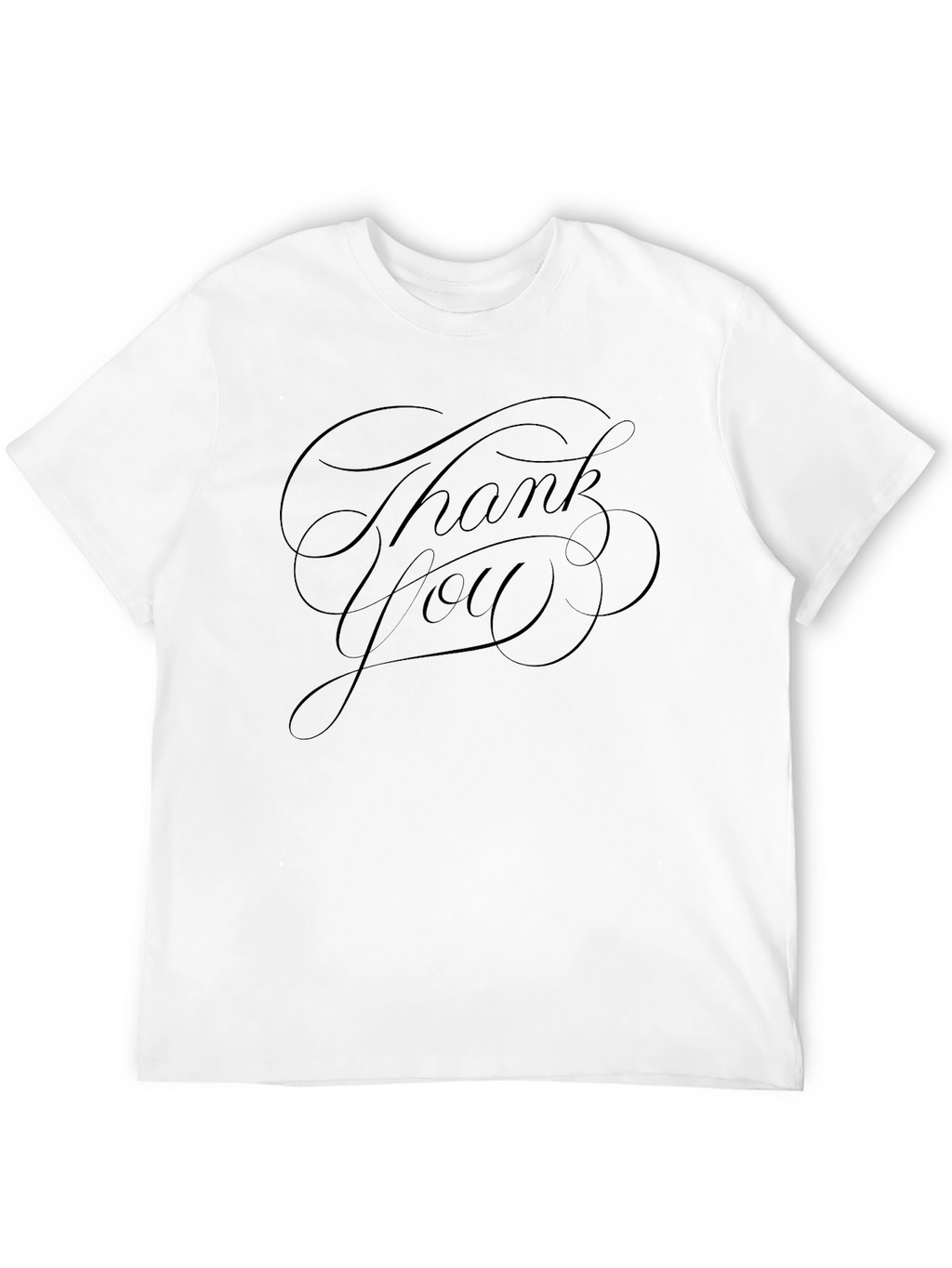 Camiseta Negra con Diseño Caligráfico Thank You