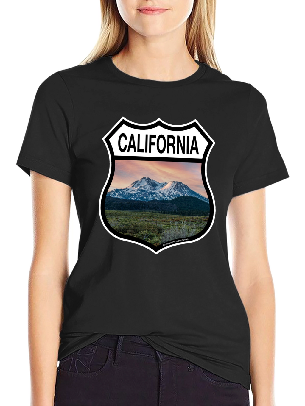 Camiseta Negra California Landscape para Hombre