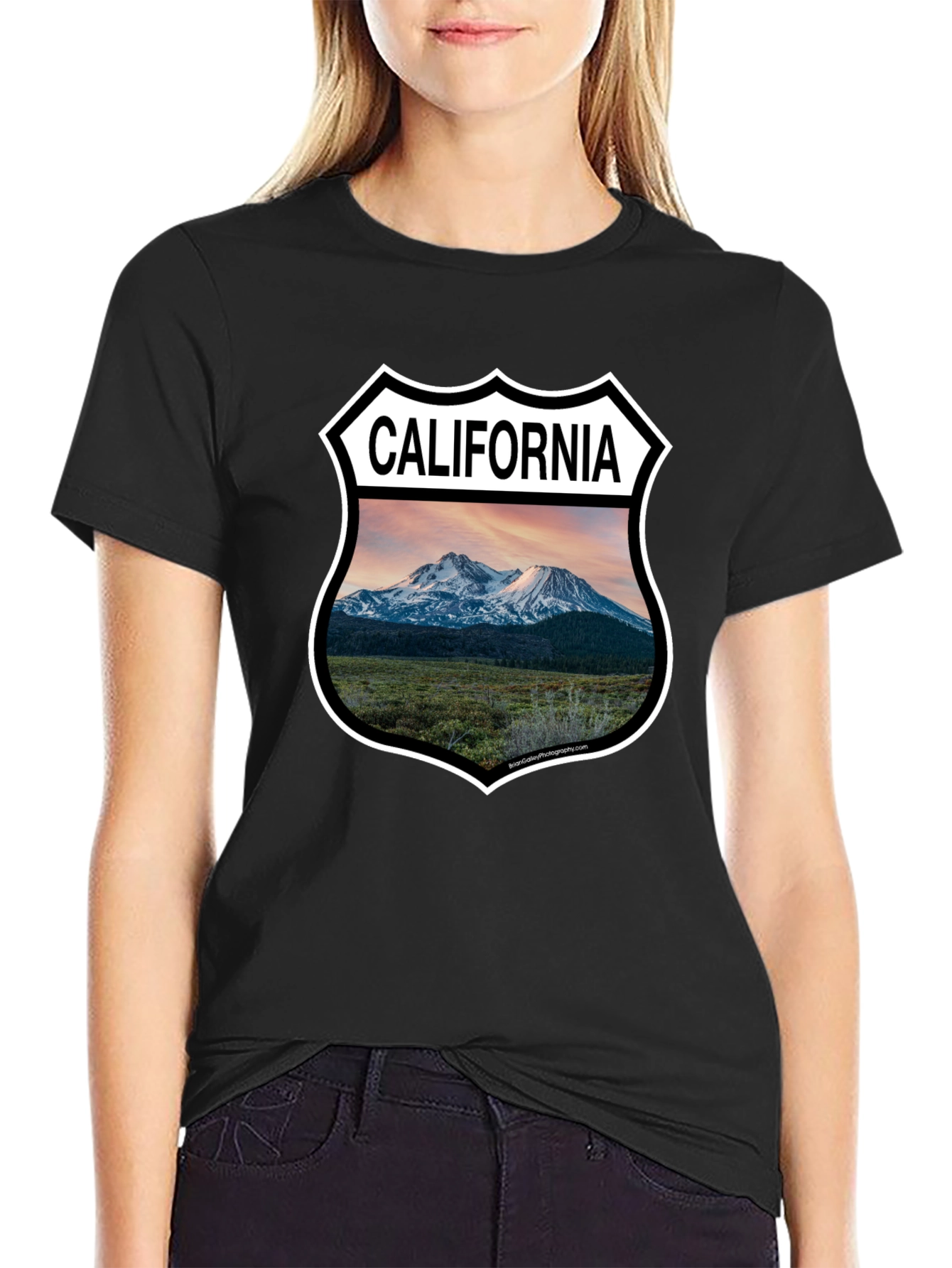 Camiseta Negra California Landscape para Hombre