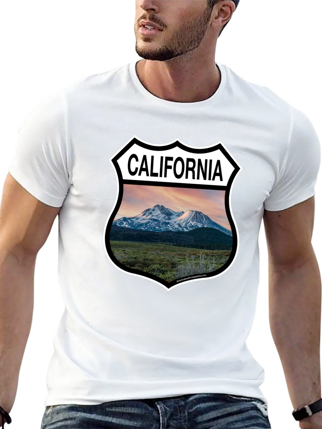 Camiseta Negra California Landscape para Hombre
