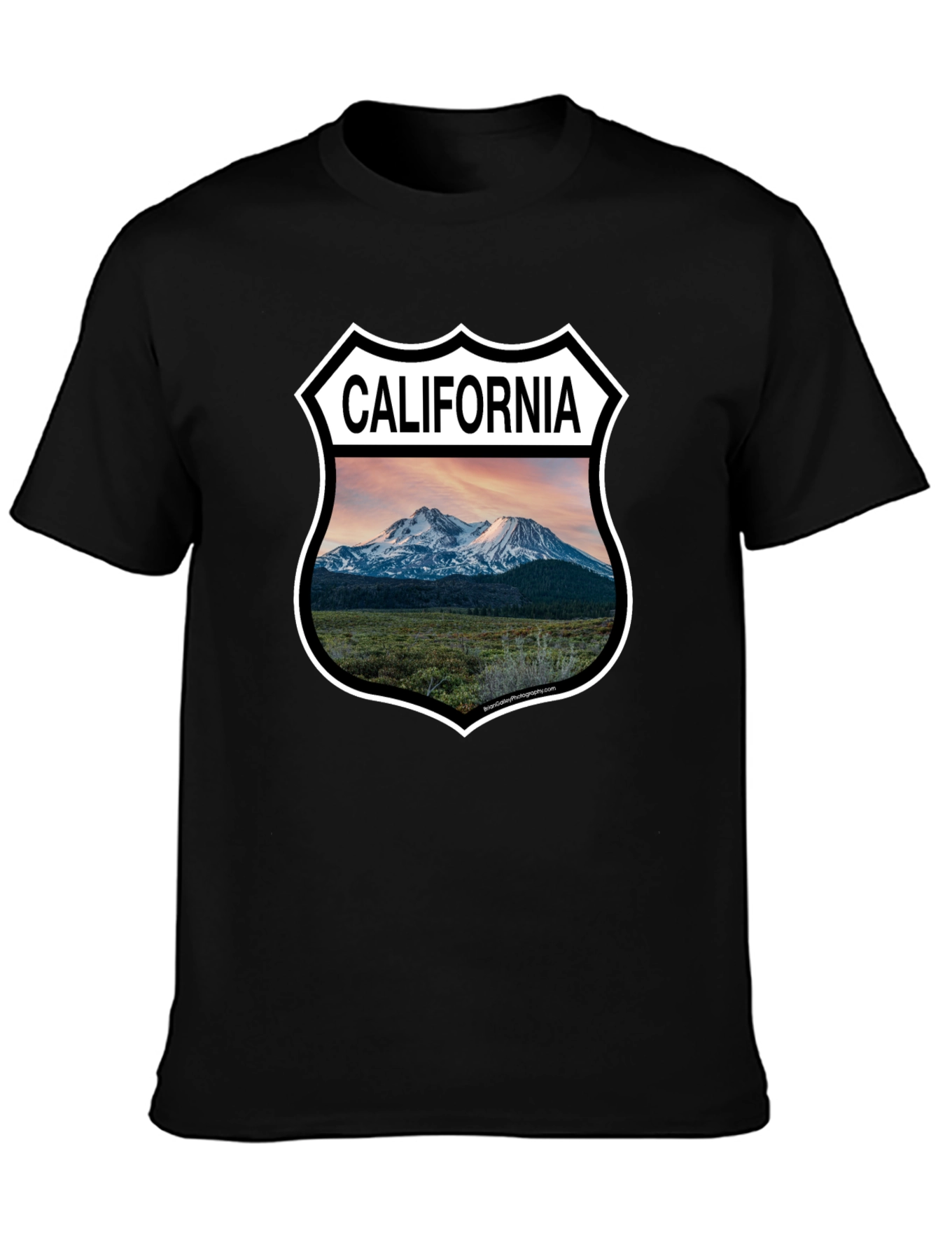 Camiseta Negra California Landscape para Hombre