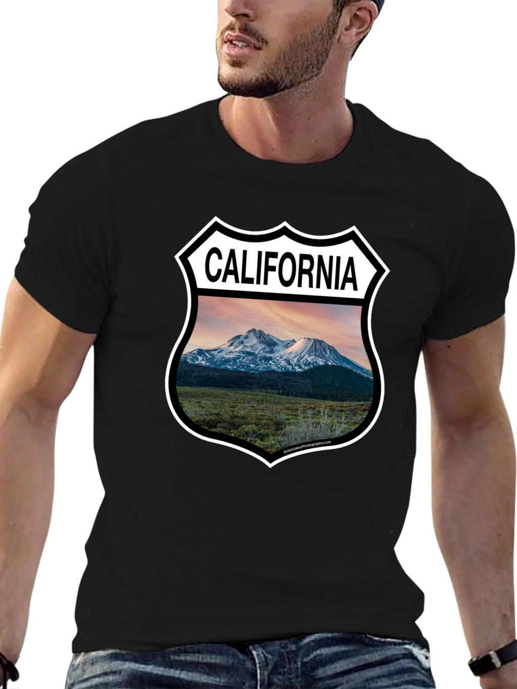 Camiseta Negra California Landscape para Hombre