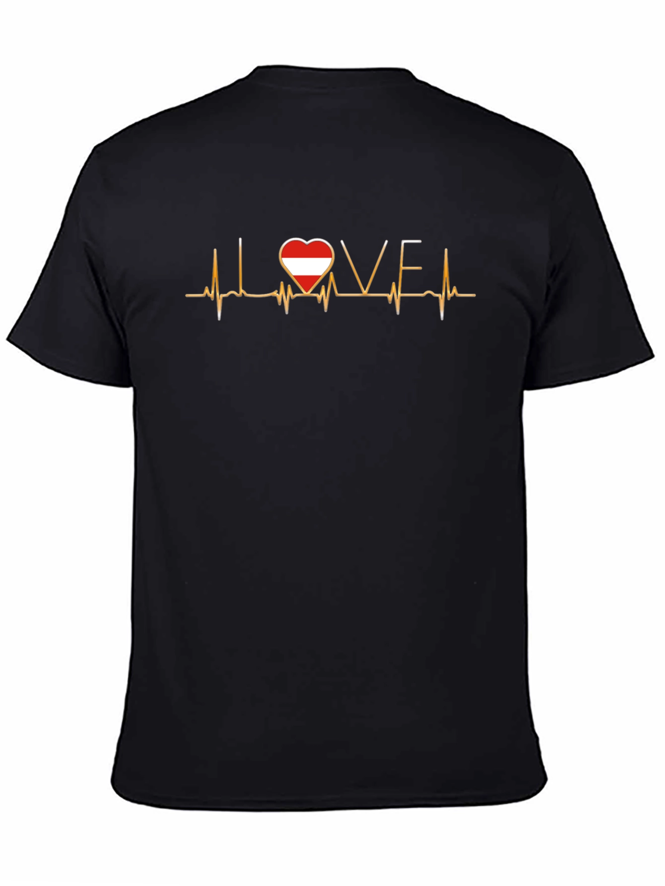 Camiseta Negra Amor Austria Latido Corazón