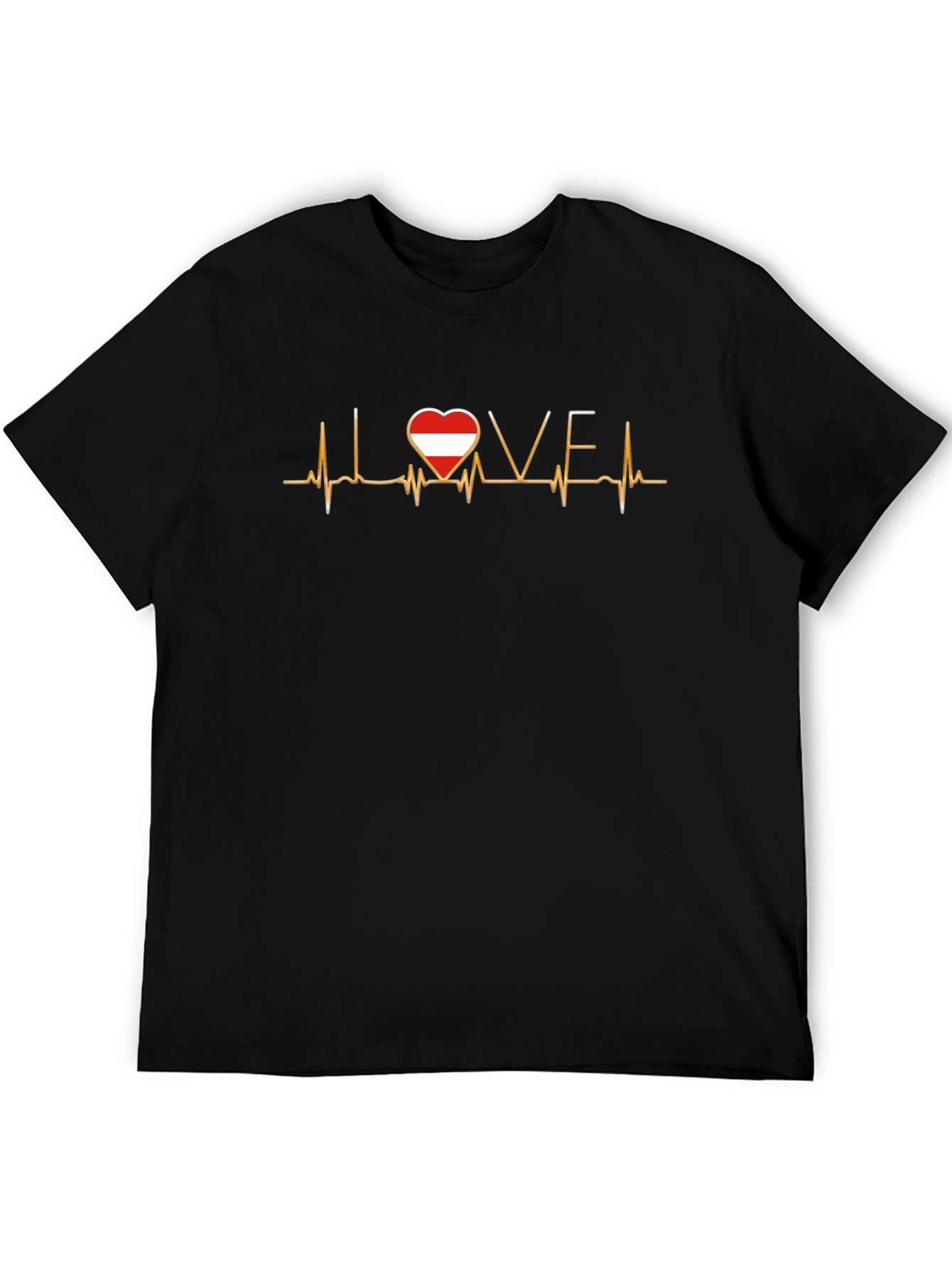 Camiseta Negra Amor Austria Latido Corazón