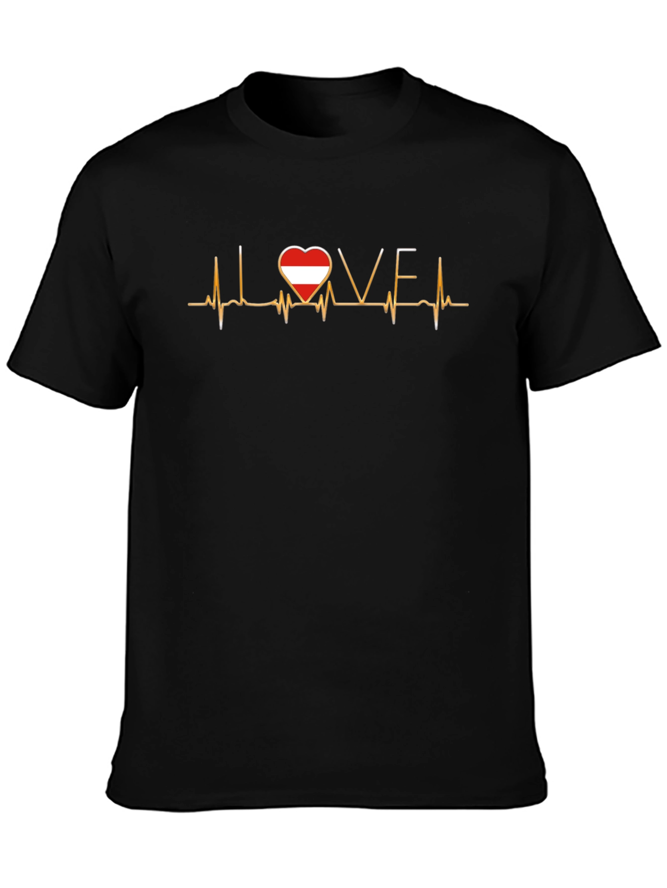 Camiseta Negra Amor Austria Latido Corazón