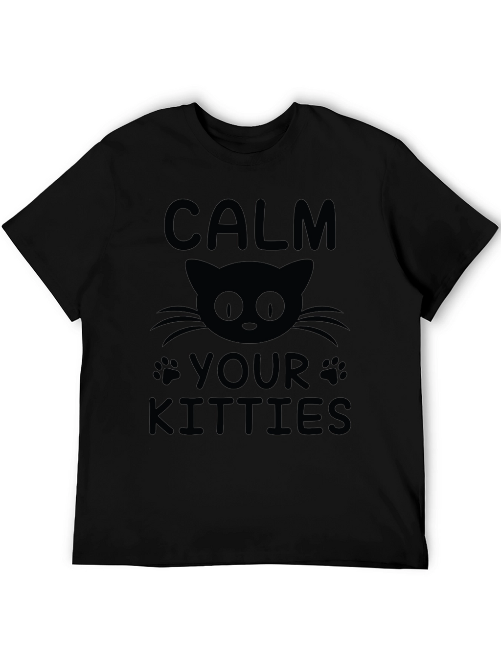 Camiseta Negra Calma Tus Gatitos para Hombre