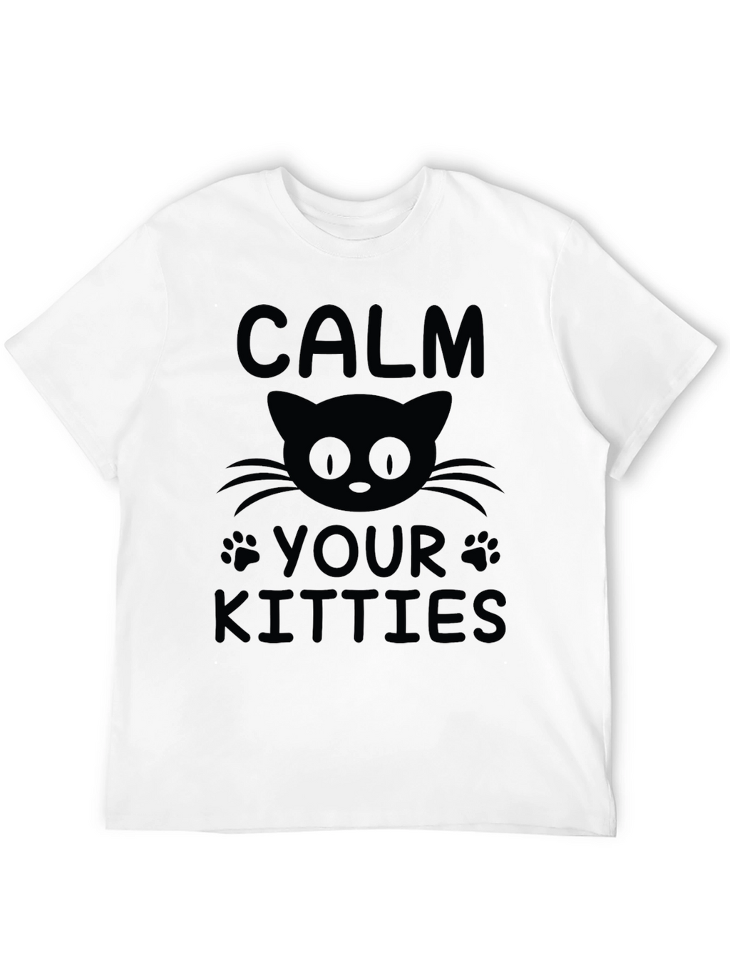 Camiseta Negra Calma Tus Gatitos para Hombre