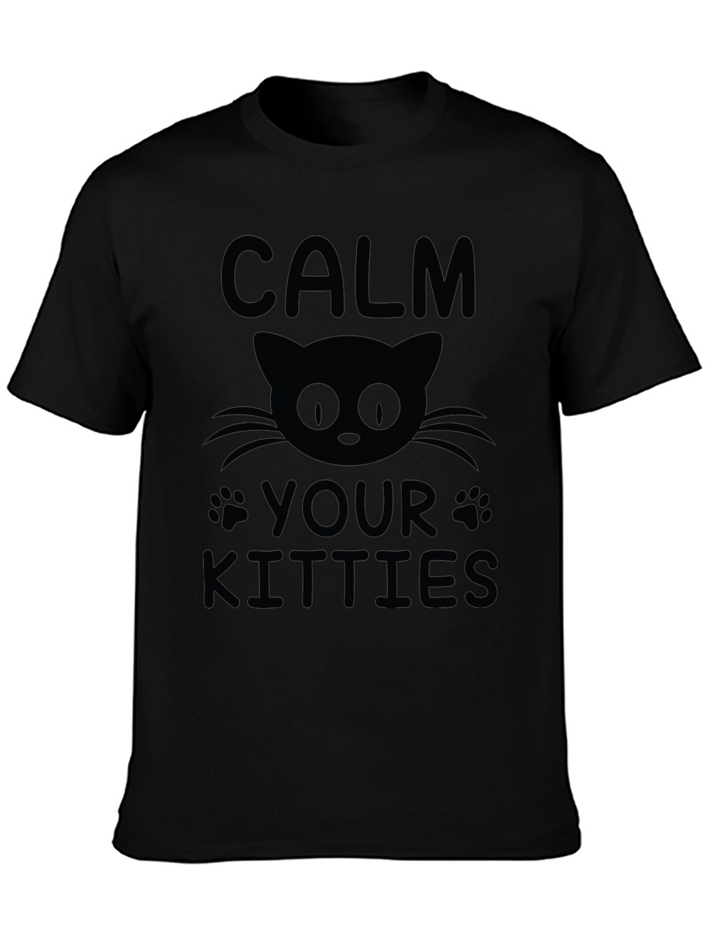 Camiseta Negra Calma Tus Gatitos para Hombre