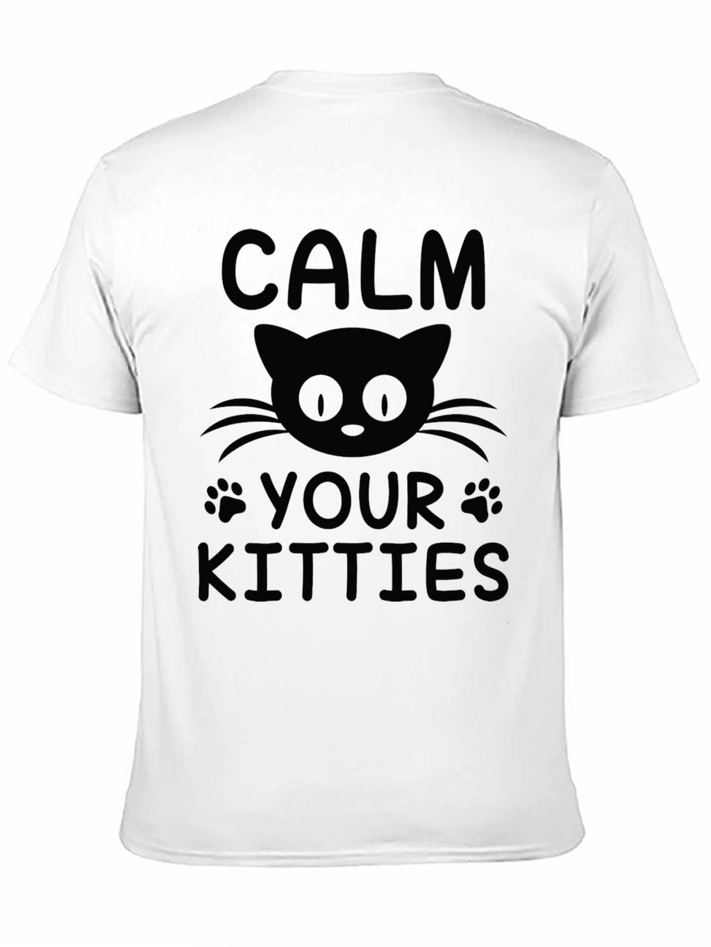 Camiseta Negra Calma Tus Gatitos para Hombre