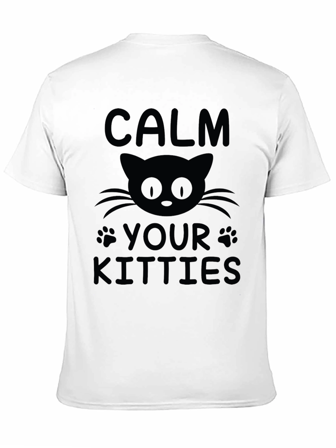 Camiseta Negra Calma Tus Gatitos para Hombre