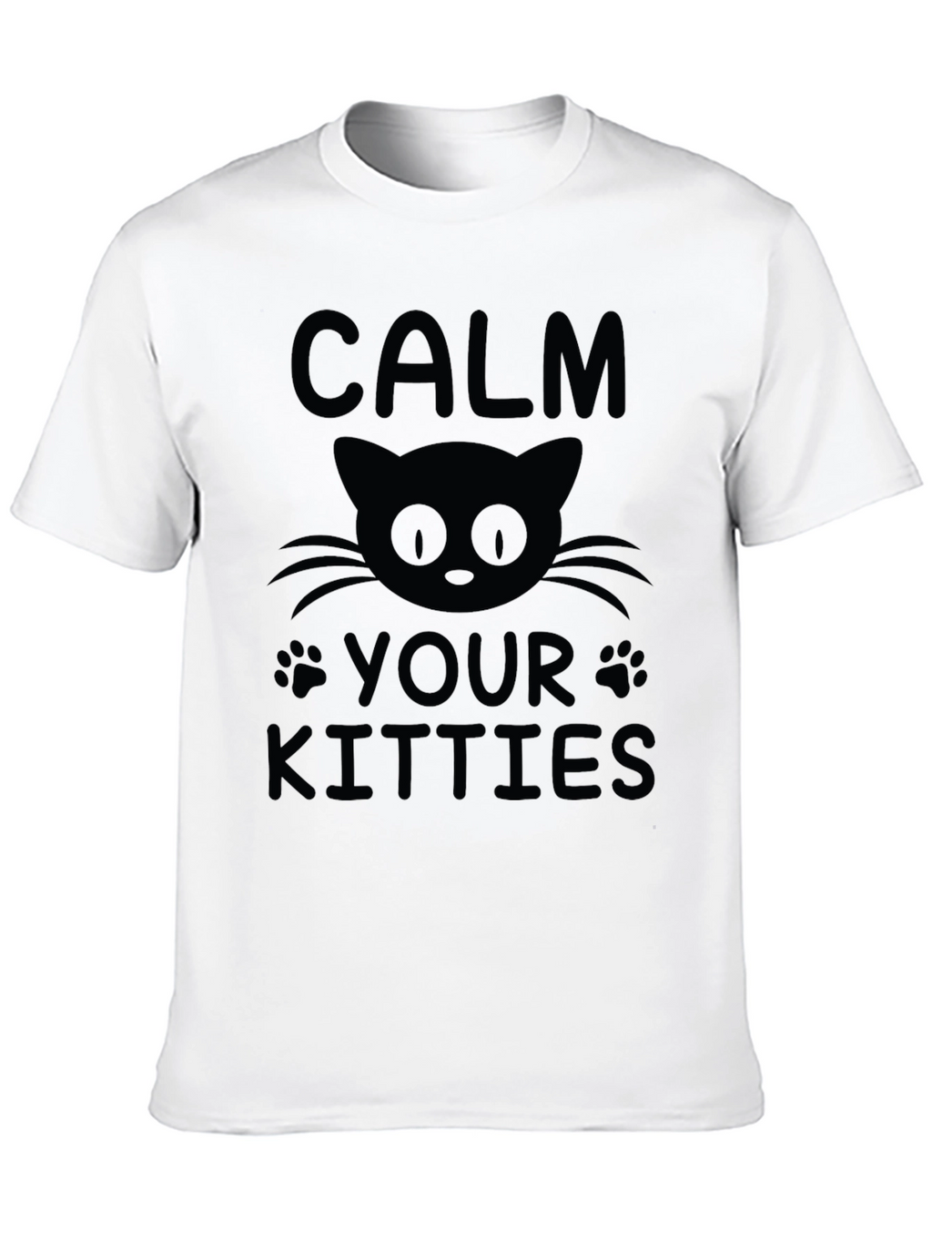 Camiseta Negra Calma Tus Gatitos para Hombre
