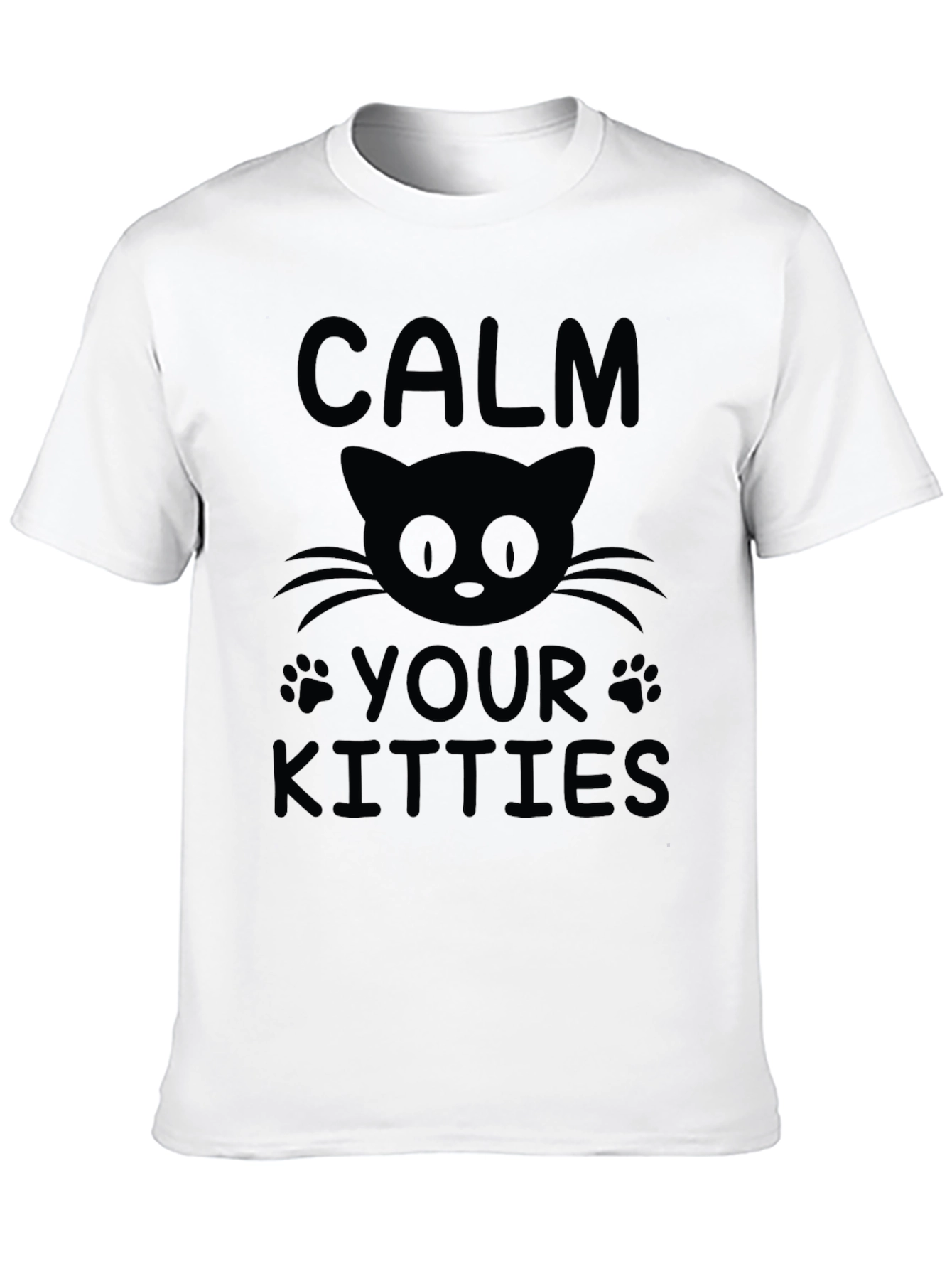 Camiseta Negra Calma Tus Gatitos para Hombre
