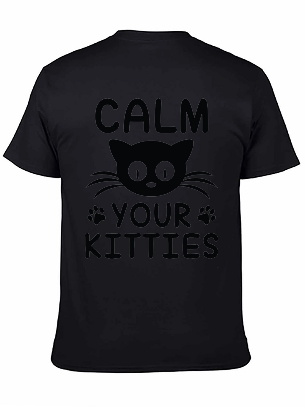 Camiseta Negra Calma Tus Gatitos para Hombre