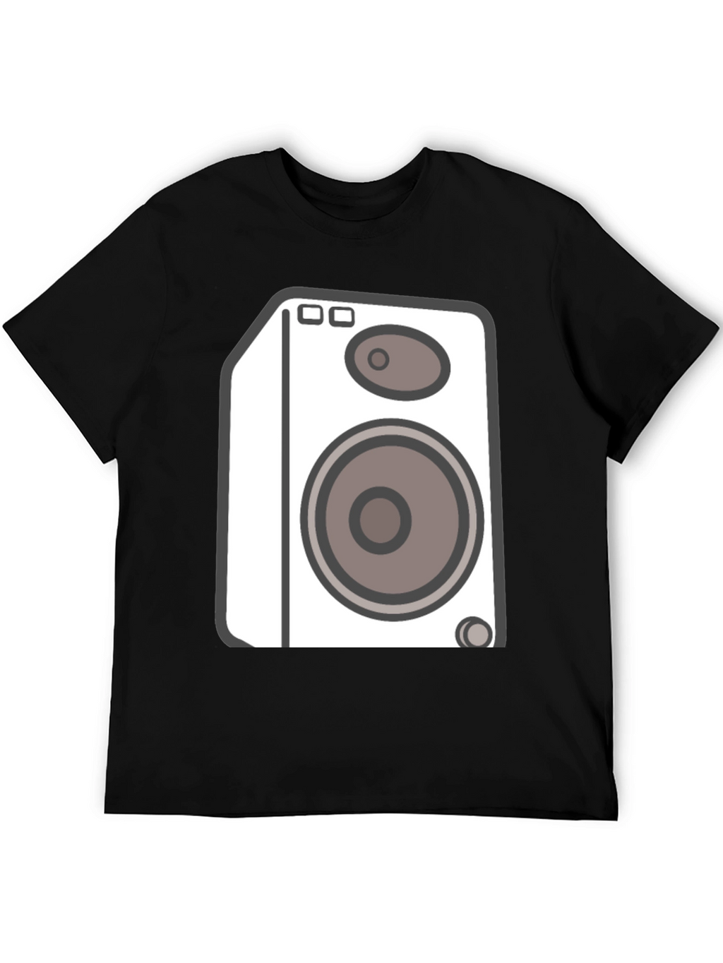 Camiseta Negra con Diseño de Altavoz