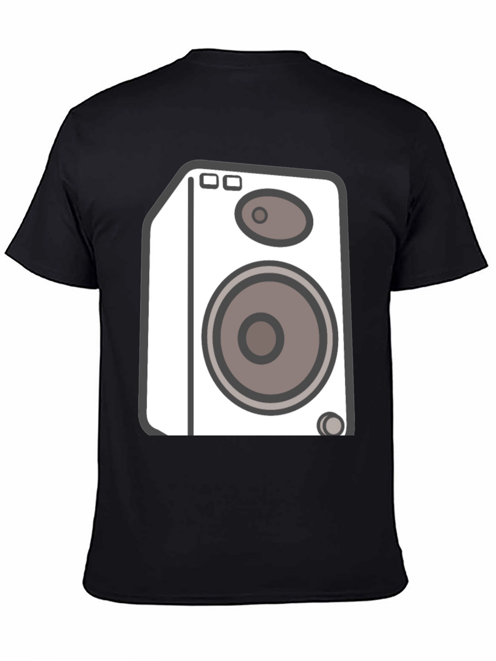 Camiseta Negra con Diseño de Altavoz