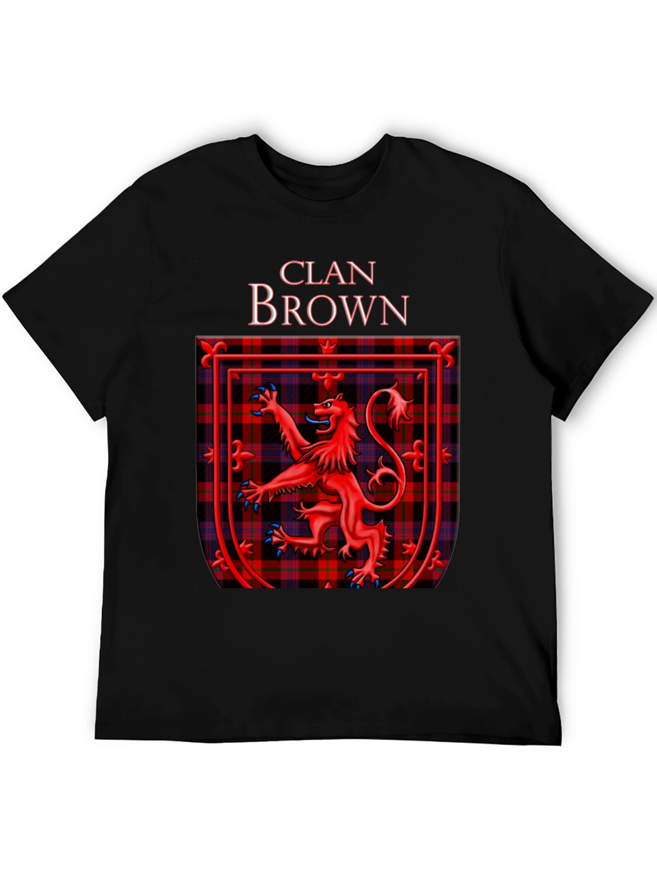Camiseta Negra Clan Brown Escocés