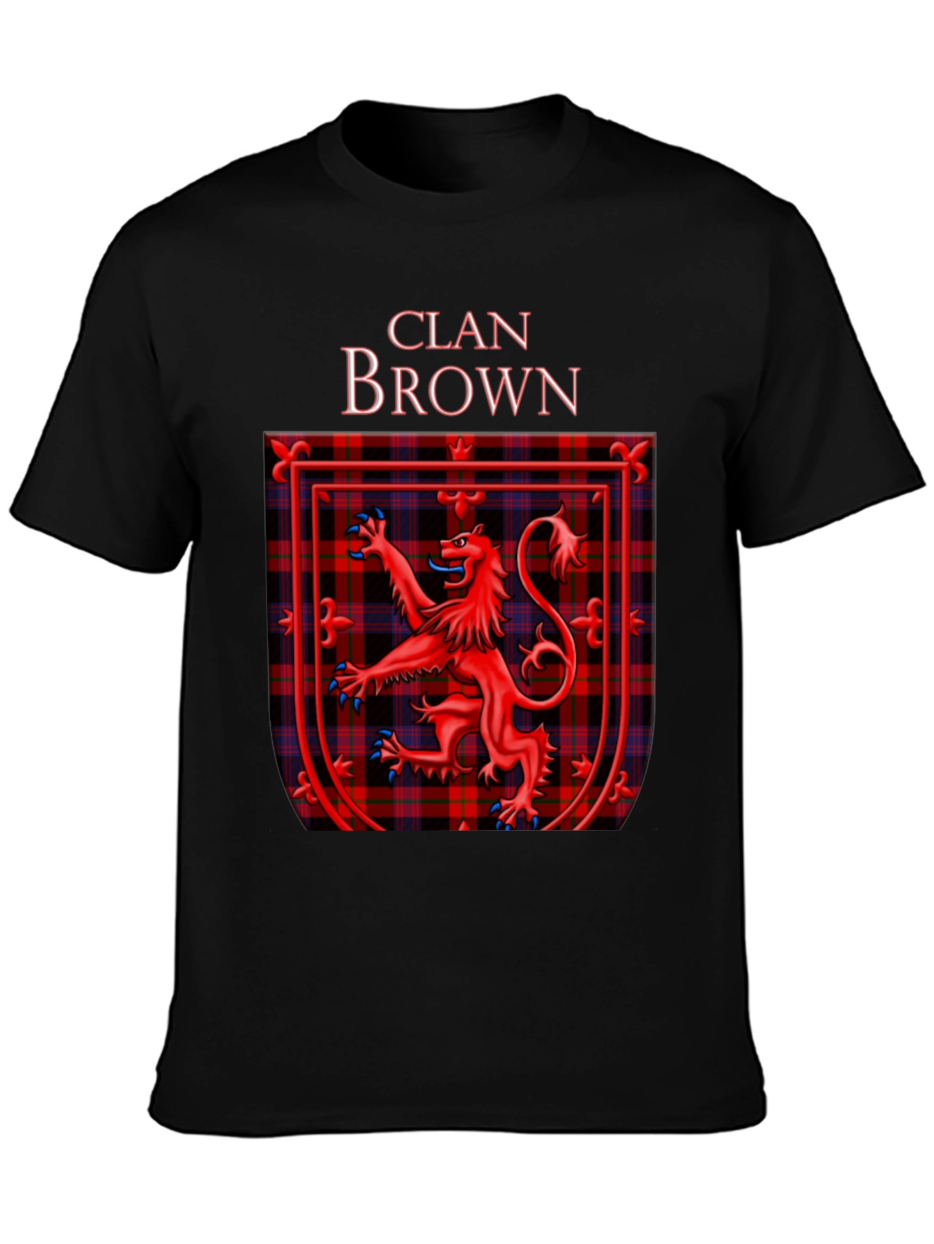 Camiseta Negra Clan Brown Escocés