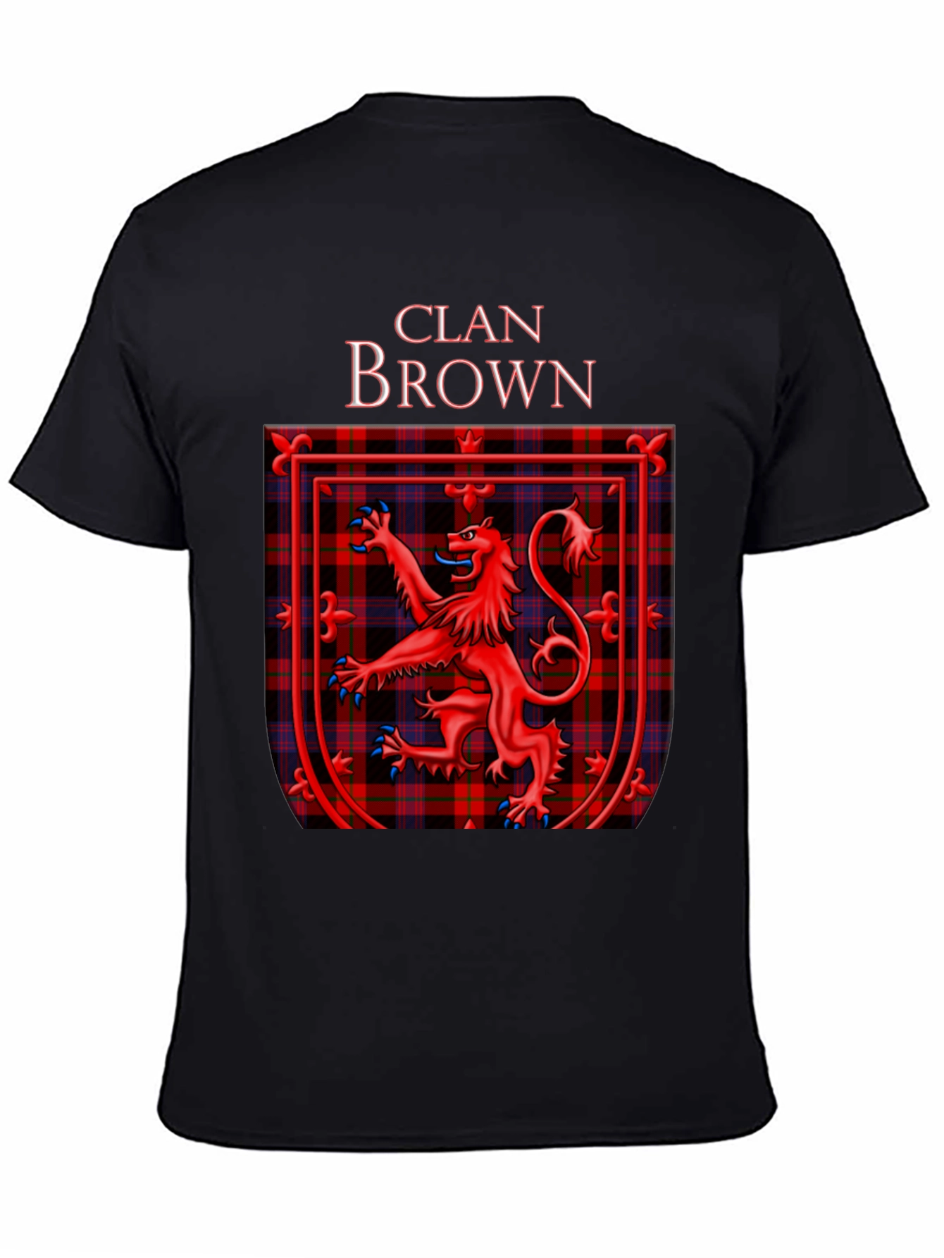 Camiseta Negra Clan Brown Escocés