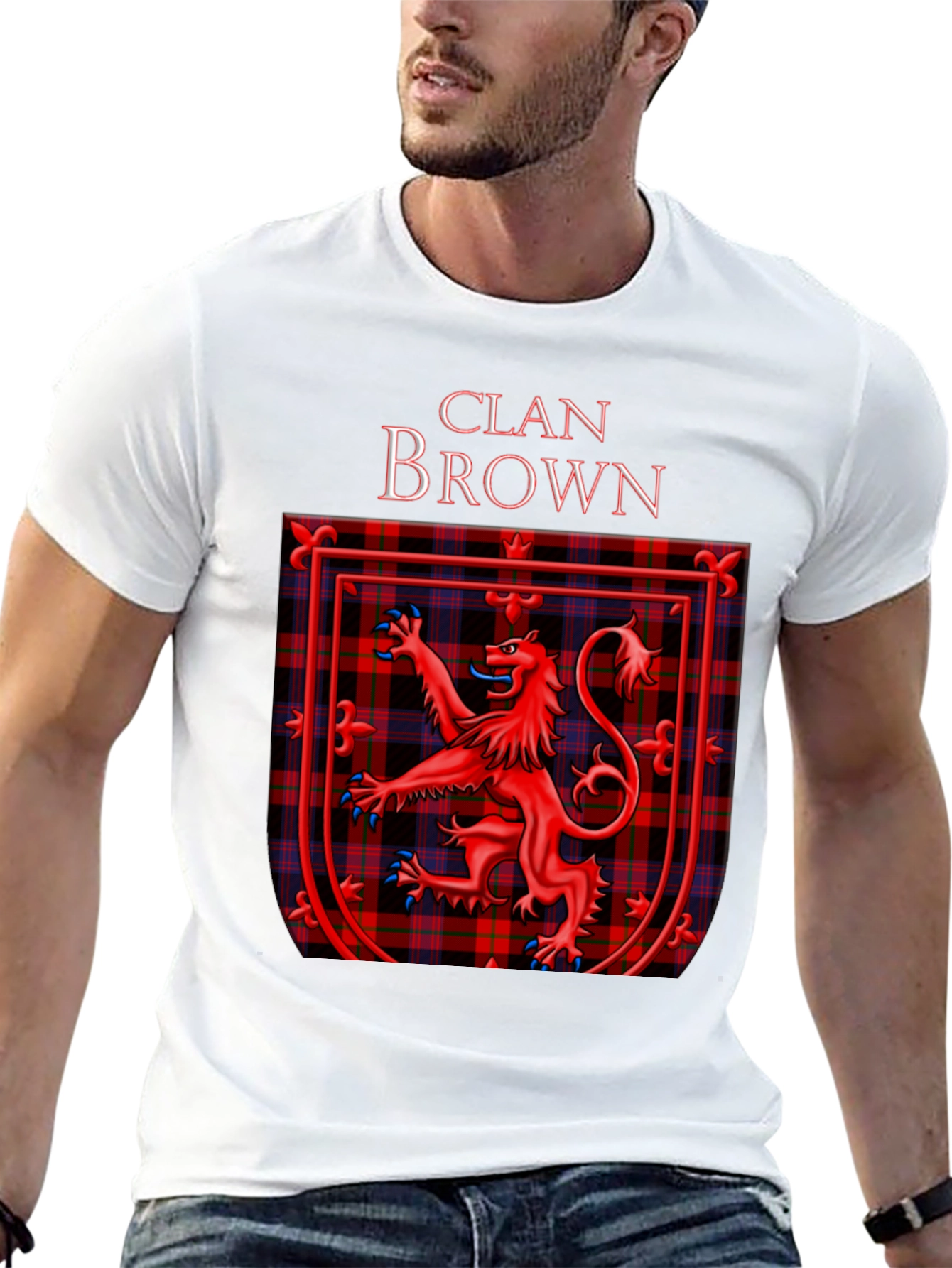 Camiseta Negra Clan Brown Escocés