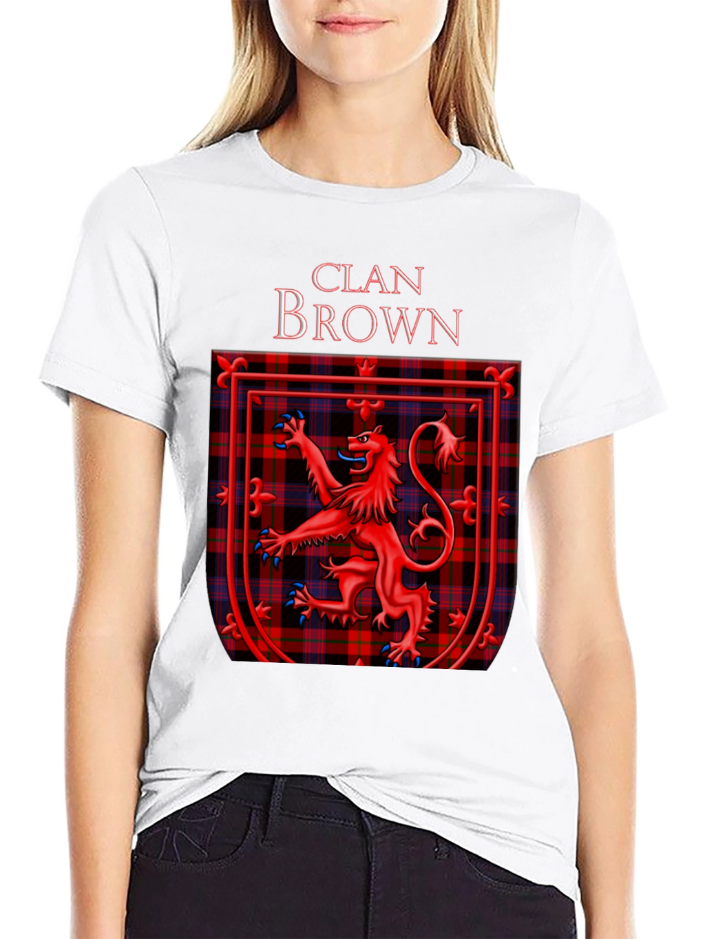 Camiseta Negra Clan Brown Escocés