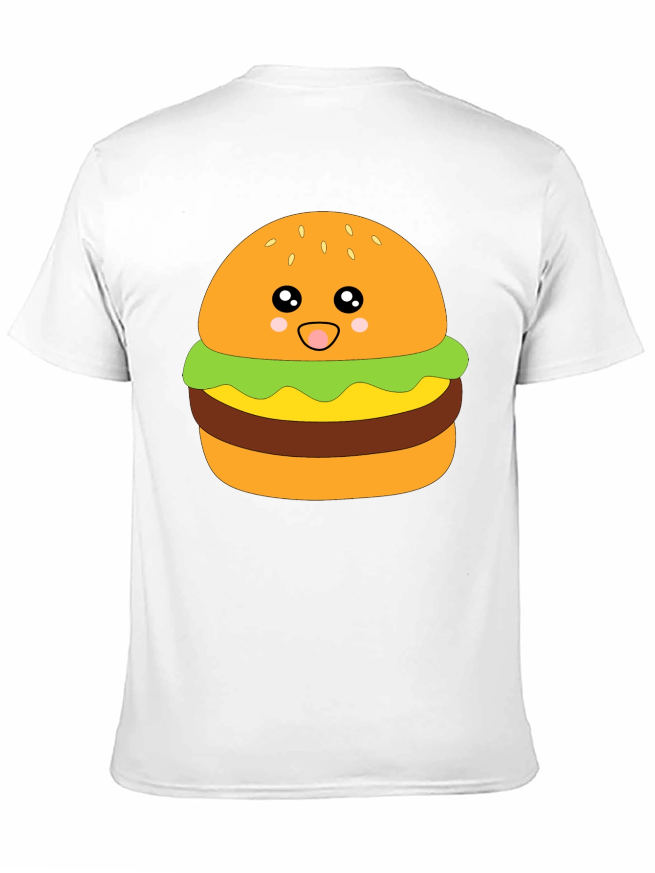 Camiseta Negra con Diseño de Hamburguesa Kawaii