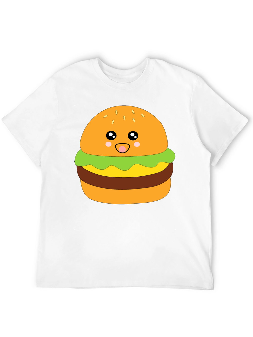 Camiseta Negra con Diseño de Hamburguesa Kawaii