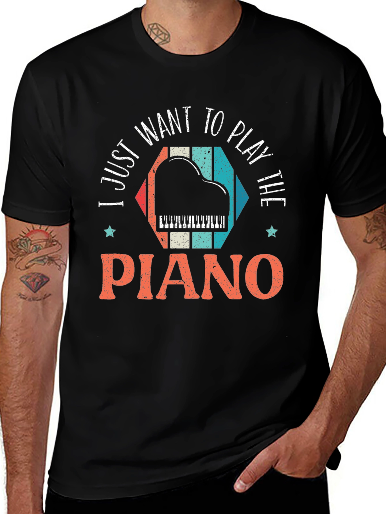 Camiseta I Just Want to Play The Piano