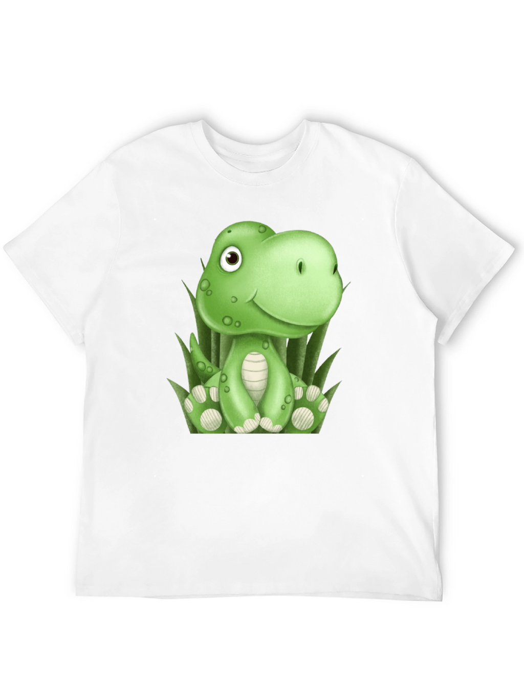 Camiseta Negra con Diseño de Dinosaurio Verde