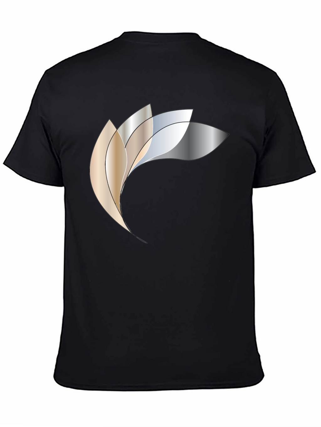 Camiseta Negra con Diseño Abstracto Metálico