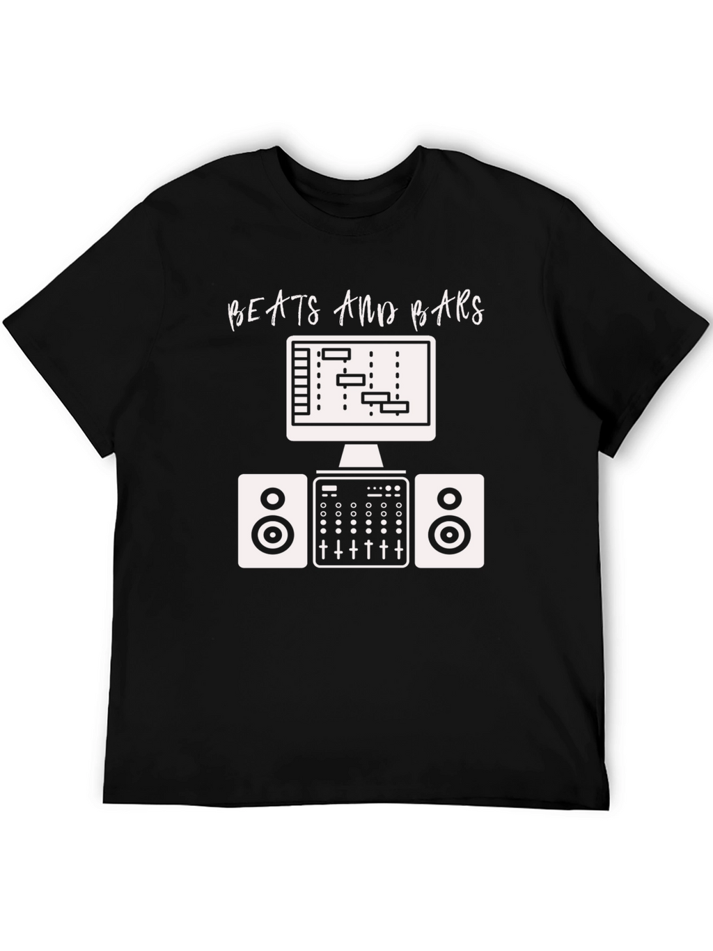 Camiseta Negra Beats and Bars Música Producción