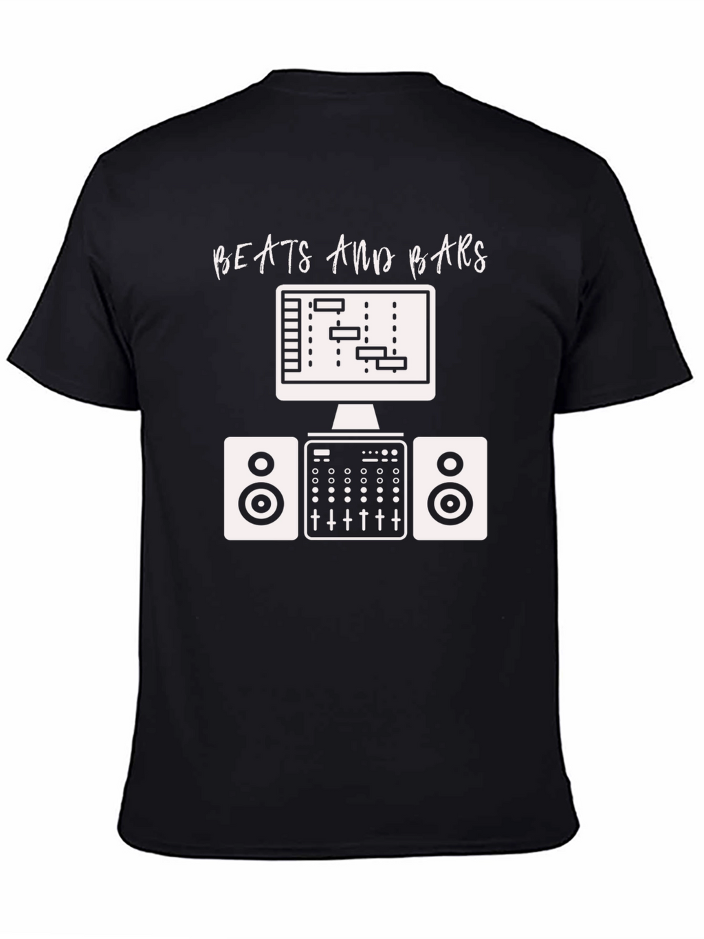 Camiseta Negra Beats and Bars Música Producción