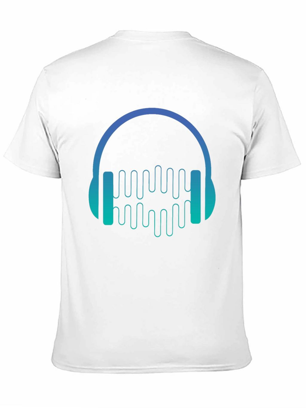 Camiseta Negra con Diseño de Auriculares Musicales