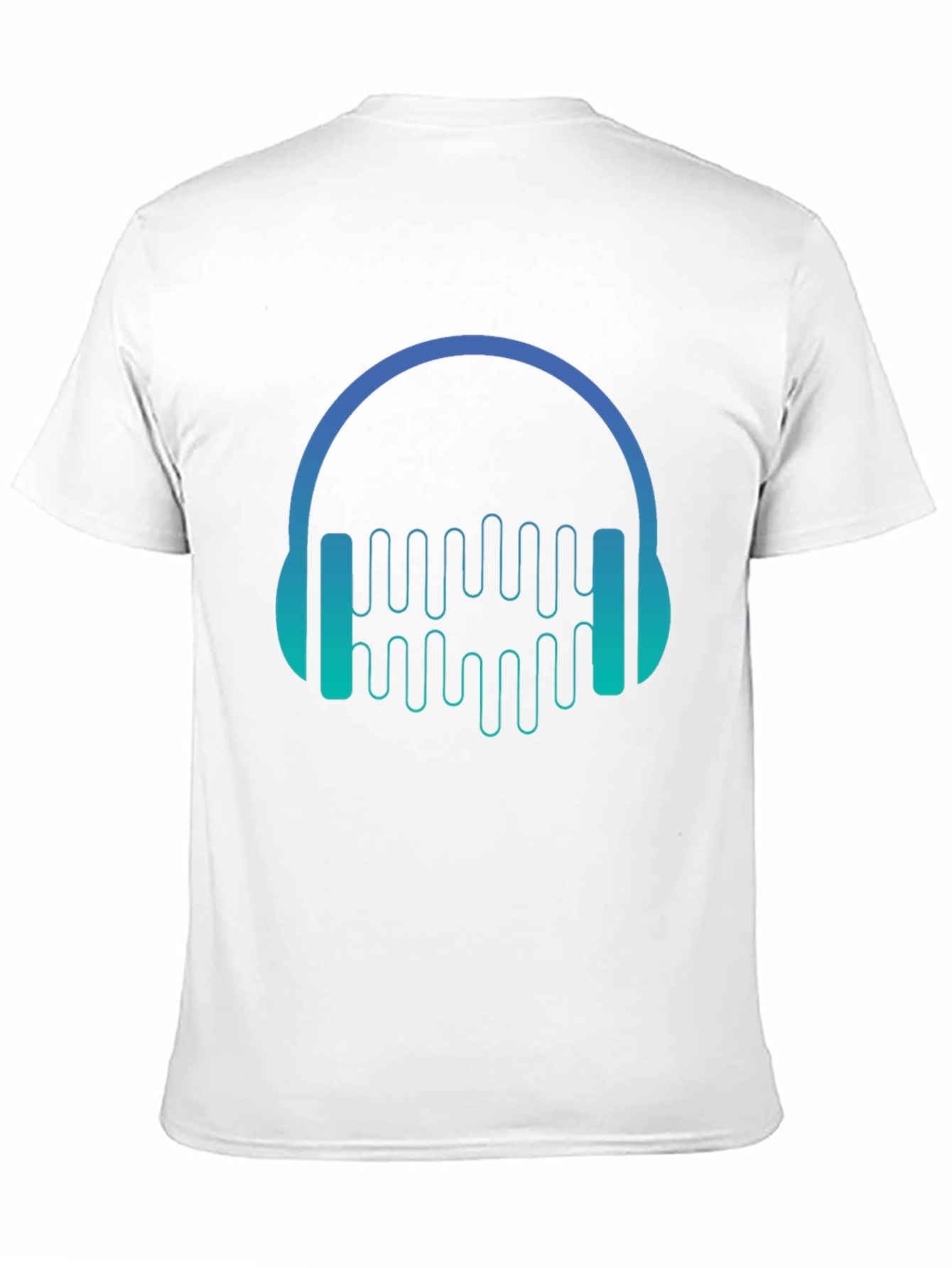 Camiseta Negra con Diseño de Auriculares Musicales